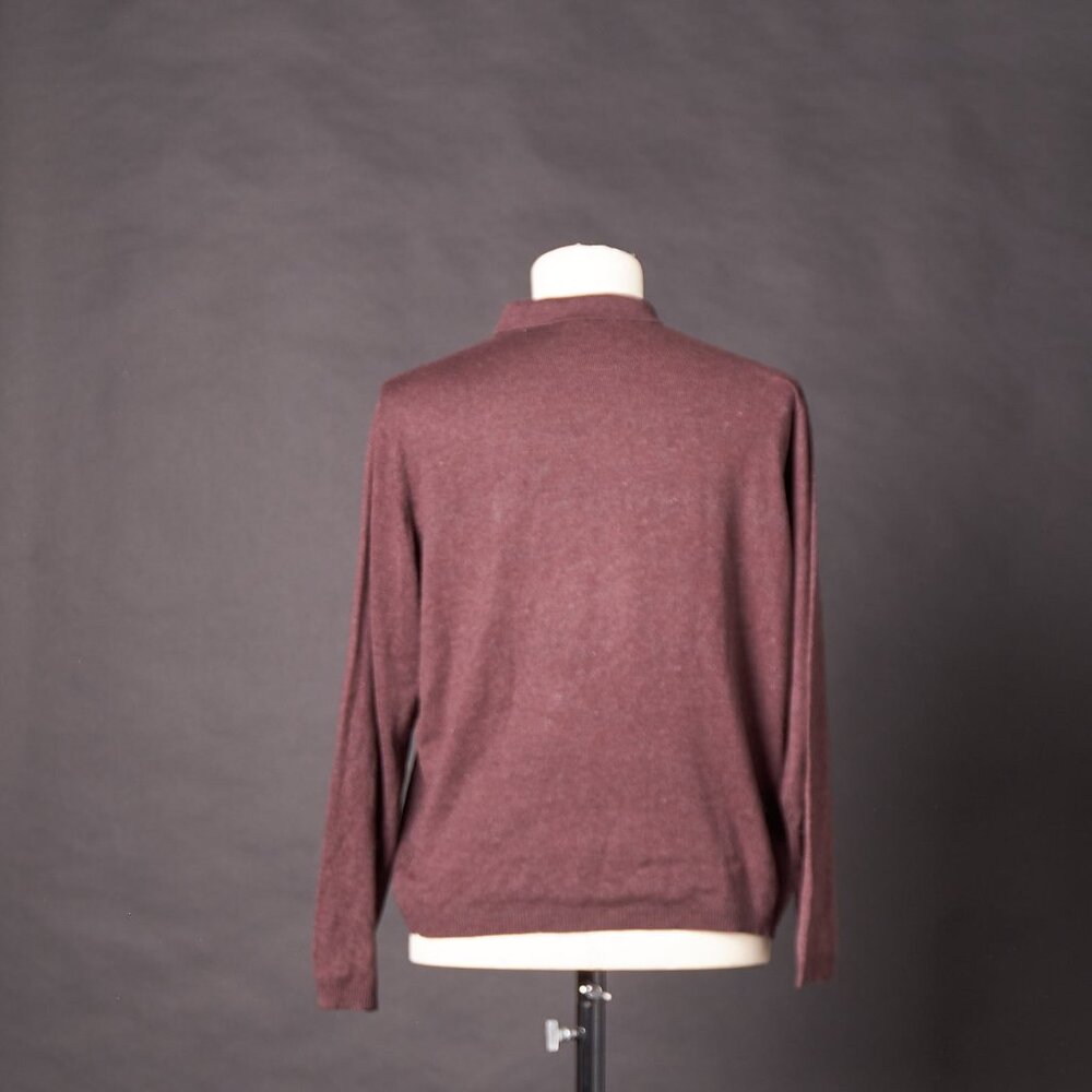 Y2K Perry Ellis Polo Sweater Redish Brown Pull Over